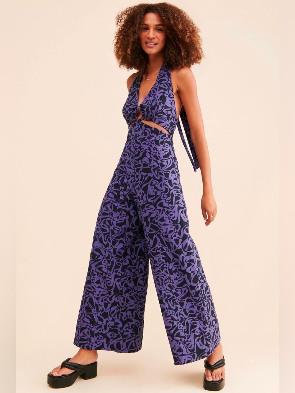 Free People Kira Wide Leg Jumpsuit Size Large